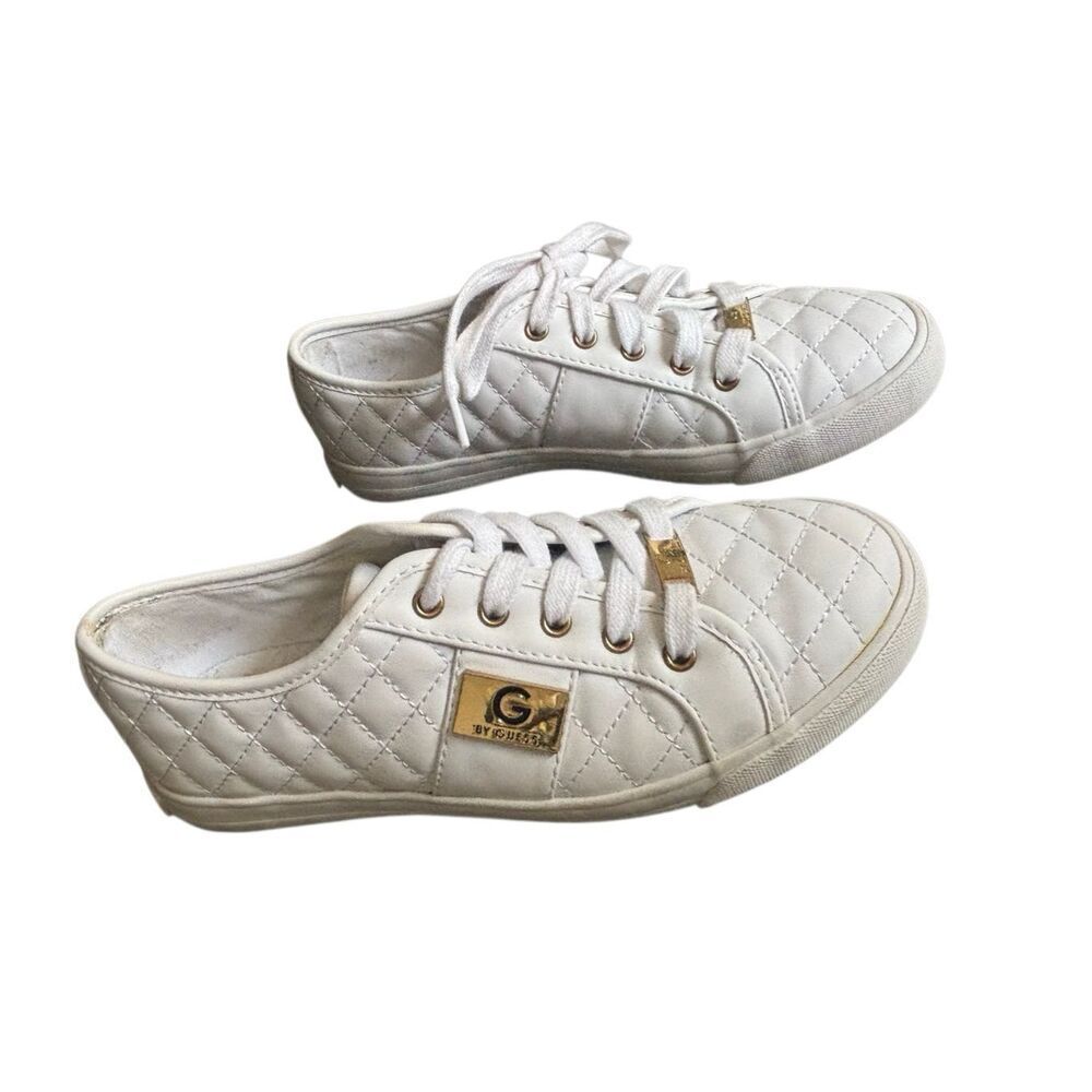 Guess by Guess White Quilted Low Top Sneakers Women’s Casual Shoes size 7
